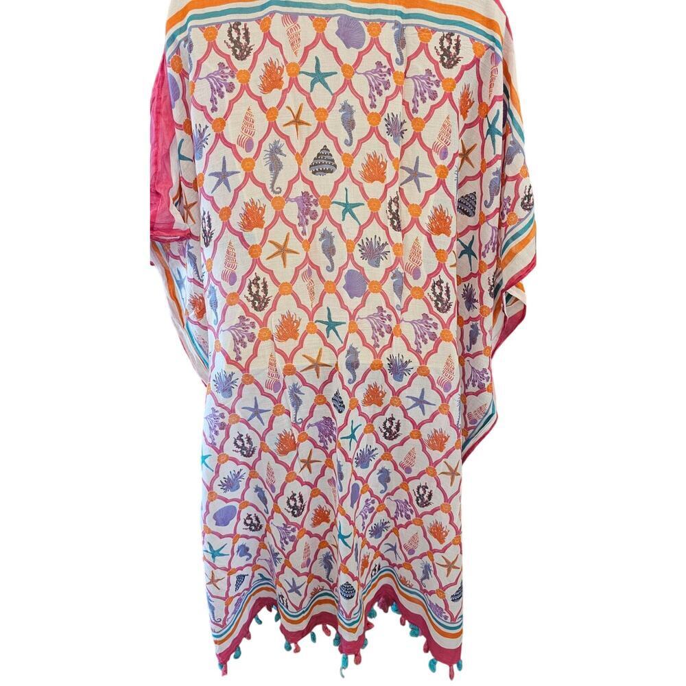 Charlie Paige beach swim colorful nautical shawl cover up Lightweight upf block - Picture 3 of 7